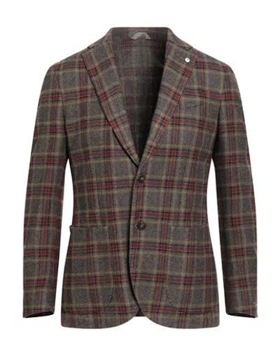 L.b.m 1911 L. B.m. 1911 Man Blazer Black Size 46 Cotton, Wool, Polyamide In Brown