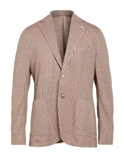 L.b.m 1911 L. B.m. 1911 Man Blazer Brick Size 36 Linen, Cotton In Neutral