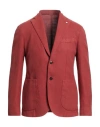 L.b.m 1911 L. B.m. 1911 Man Blazer Brick Size 40 Cotton, Linen In Red