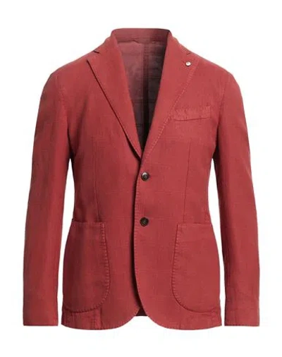 L.b.m 1911 L. B.m. 1911 Man Blazer Brick Size 40 Cotton, Linen In Red