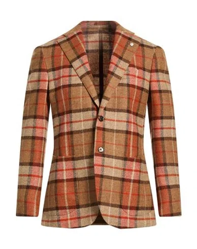 L.b.m 1911 L. B.m. 1911 Man Blazer Brick Size 42 Virgin Wool In Neutral