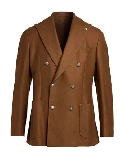 L.b.m 1911 L. B.m. 1911 Man Blazer Brown Size 40 Virgin Wool, Cashmere