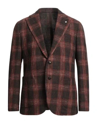 L.b.m 1911 L. B.m. 1911 Man Blazer Brown Size 42 Cotton, Wool, Polyester, Polyamide