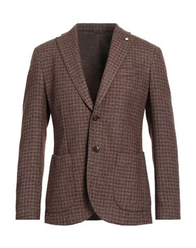 L.b.m 1911 L. B.m. 1911 Man Blazer Brown Size 42 Wool, Polyester, Cotton