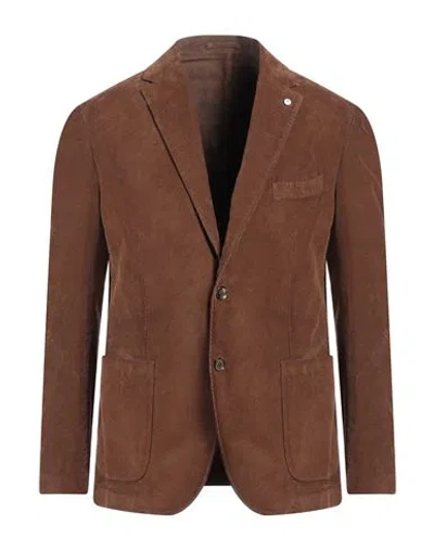L.b.m 1911 L. B.m. 1911 Man Blazer Brown Size 46 Cotton, Elastane
