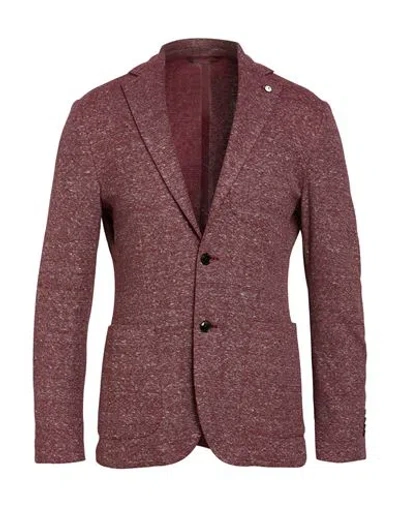 L.b.m 1911 L. B.m. 1911 Man Blazer Burgundy Size 38 Cotton, Linen, Polyamide
