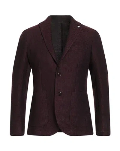 L.b.m 1911 L. B.m. 1911 Man Blazer Burgundy Size 38 Wool In Red