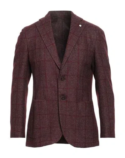 L.b.m 1911 L. B.m. 1911 Man Blazer Burgundy Size 44 Wool, Cotton, Nylon, Polyester In Red