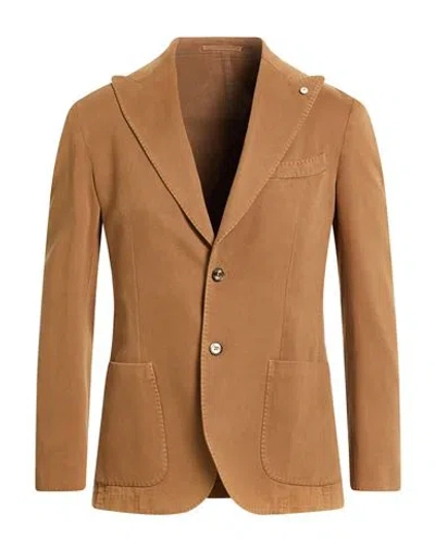 L.b.m 1911 L. B.m. 1911 Man Blazer Camel Size 36 Cotton, Cashmere In Brown