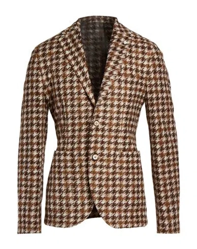 L.b.m 1911 L. B.m. 1911 Man Blazer Camel Size 42 Acrylic, Virgin Wool, Polyester In Brown