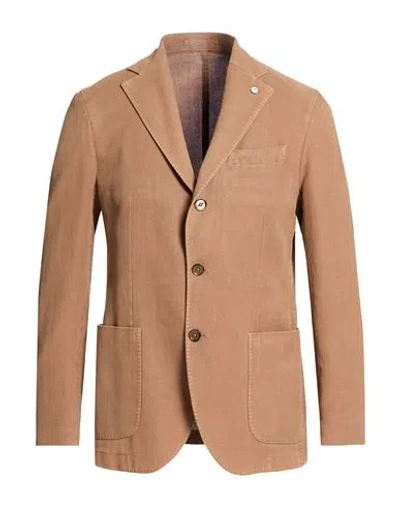 L.b.m 1911 L. B.m. 1911 Man Blazer Camel Size 44 Cotton, Ramie In Brown