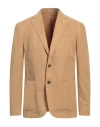 L.b.m 1911 L. B.m. 1911 Man Blazer Camel Size 44 Lyocell, Linen, Cotton In Beige