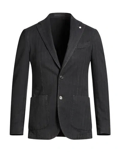 L.b.m 1911 L. B.m. 1911 Man Blazer Charcoal Size 36 Cotton In Black