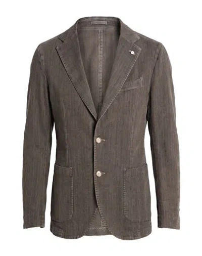 L.b.m 1911 L. B.m. 1911 Man Blazer Charcoal Size 36 Cotton In Grey