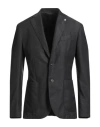 L.b.m 1911 L. B.m. 1911 Man Blazer Charcoal Size 38 Cotton, Linen, Mohair Wool In Black