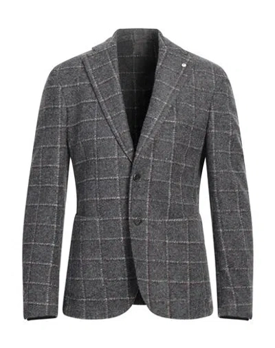 L.b.m 1911 L. B.m. 1911 Man Blazer Charcoal Size 40 Polyester, Wool, Acrylic In Gray