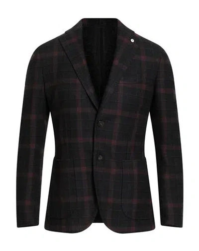 L.b.m 1911 L. B.m. 1911 Man Blazer Charcoal Size 42 Cotton, Wool, Polyamide In Black