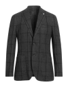 L.b.m 1911 L. B.m. 1911 Man Blazer Charcoal Size 38 Virgin Wool, Polyamide, Cotton, Silk In Grey