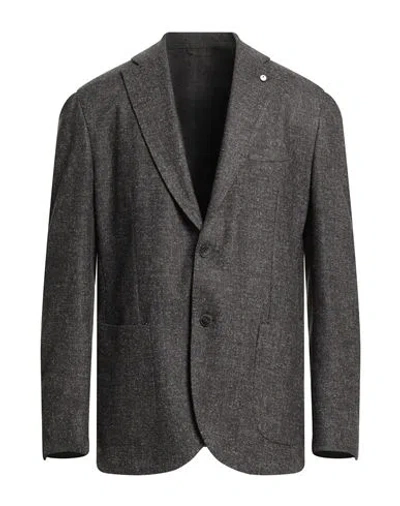 L.b.m 1911 L. B.m. 1911 Man Blazer Charcoal Size 42 Wool, Polyester, Polyamide, Viscose In Gray