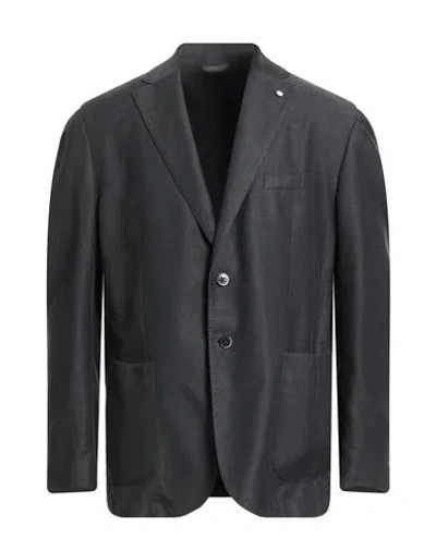 L.b.m 1911 L. B.m. 1911 Man Blazer Charcoal Size 46 Cotton, Linen, Mohair Wool In Gray