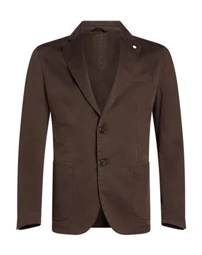 L.b.m 1911 L. B.m. 1911 Man Blazer Chocolate Brown Size 38 Cotton, Elastane