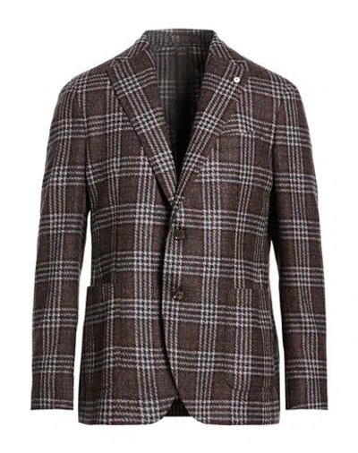 L.b.m 1911 L. B.m. 1911 Man Blazer Chocolate Brown Size 42 Virgin Wool, Polyester In Multi