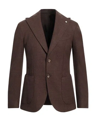 L.b.m 1911 L. B.m. 1911 Man Blazer Cocoa Size 38 Virgin Wool, Cotton In Brown