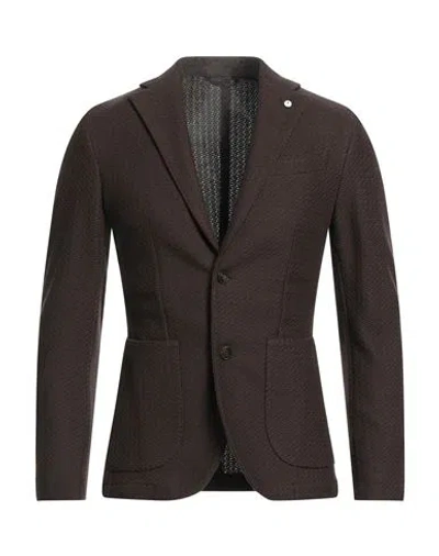 L.b.m 1911 L. B.m. 1911 Man Suit Jacket Dark Brown Size 42 Cotton