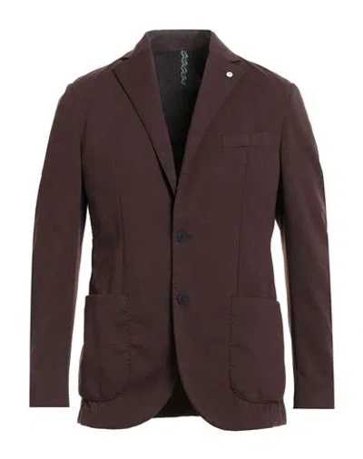 L.b.m 1911 L. B.m. 1911 Man Blazer Dark Brown Size 40 Polyamide, Elastane