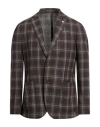L.b.m 1911 L. B.m. 1911 Man Blazer Dark Brown Size 42 Silk, Wool In Brown