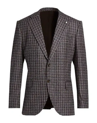 L.b.m 1911 L. B.m. 1911 Man Blazer Dark Brown Size 44 Virgin Wool, Polyamide