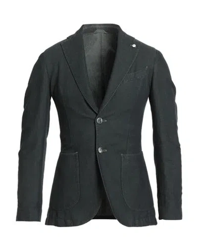 L.b.m 1911 L. B.m. 1911 Man Blazer Dark Green Size 34 Linen, Cotton