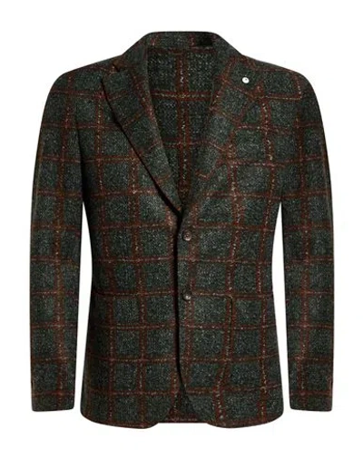 L.B.M 1911 L. B.M. 1911 MAN BLAZER DARK GREEN SIZE 38 ACRYLIC, VIRGIN WOOL, POLYESTER