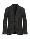 L.b.m 1911 L. B.m. 1911 Man Blazer Dark Green Size 38 Cotton, Wool, Polyamide In Black