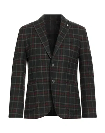 L.b.m 1911 L. B.m. 1911 Man Blazer Dark Green Size 38 Cotton, Wool, Polyamide In Black