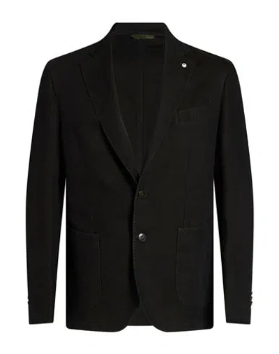 L.b.m 1911 L. B.m. 1911 Man Blazer Dark Green Size 42 Linen, Cotton In Black