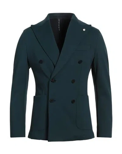 L.b.m 1911 L. B.m. 1911 Man Blazer Deep Teal Size 42 Polyamide, Elastane In Green