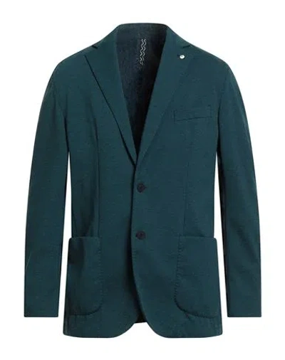 L.b.m 1911 L. B.m. 1911 Man Blazer Deep Teal Size 44 Polyamide, Elastane In Green