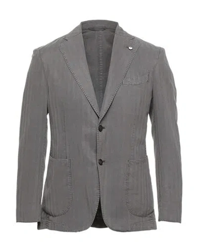 L.b.m 1911 L. B.m. 1911 Man Blazer Taupe Size 48 Lyocell, Linen, Cotton In Grey