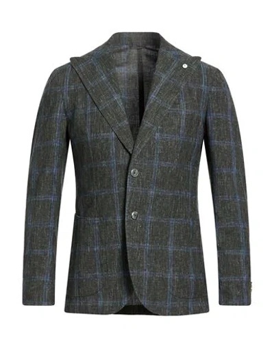 L.b.m 1911 L. B.m. 1911 Man Blazer Green Size 36 Linen, Cotton In Blue