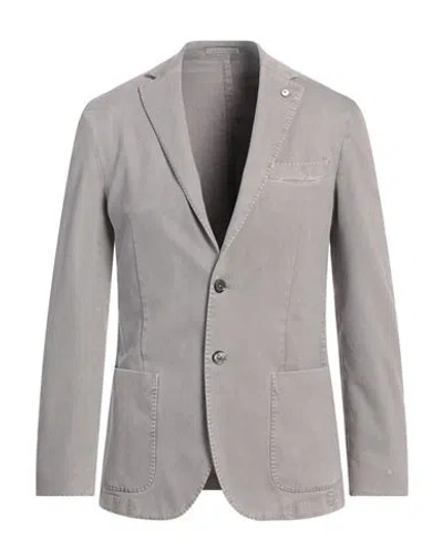 L.b.m 1911 L. B.m. 1911 Man Blazer Grey Size 36 Modal, Cotton, Elastane In Gray