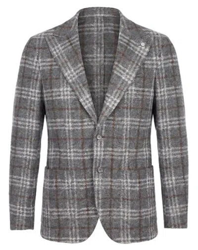 L.b.m 1911 L. B.m. 1911 Man Blazer Grey Size 38 Acrylic, Virgin Wool, Polyester In Gray