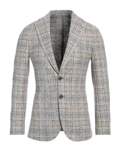 L.b.m 1911 L. B.m. 1911 Man Blazer Grey Size 40 Cotton, Acrylic, Polyester, Virgin Wool In Gray