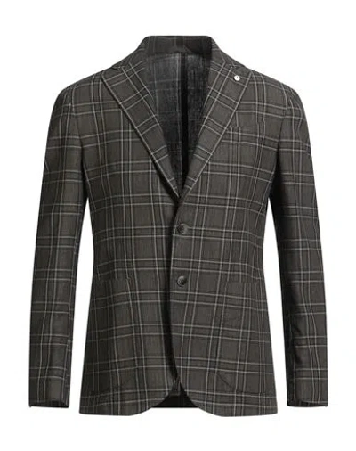 L.b.m 1911 L. B.m. 1911 Man Blazer Grey Size 42 Linen, Cotton In Gray