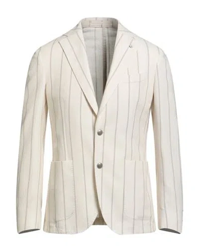 L.b.m 1911 L. B.m. 1911 Man Blazer Ivory Size 40 Cotton In Neutral