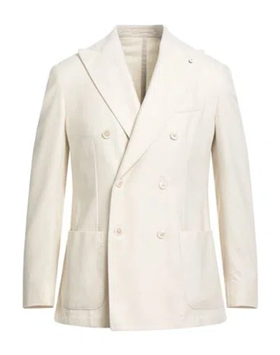L.b.m 1911 L. B.m. 1911 Man Blazer Ivory Size 40 Virgin Wool, Polyester, Cashmere In White