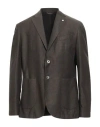 L.b.m 1911 L. B.m. 1911 Man Blazer Khaki Size 36 Cotton, Linen, Mohair Wool In Gray