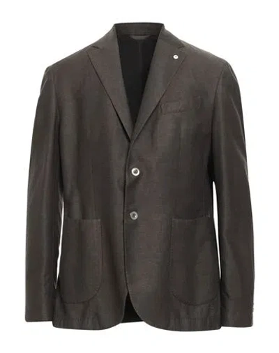 L.b.m 1911 L. B.m. 1911 Man Blazer Khaki Size 36 Cotton, Linen, Mohair Wool In Gray
