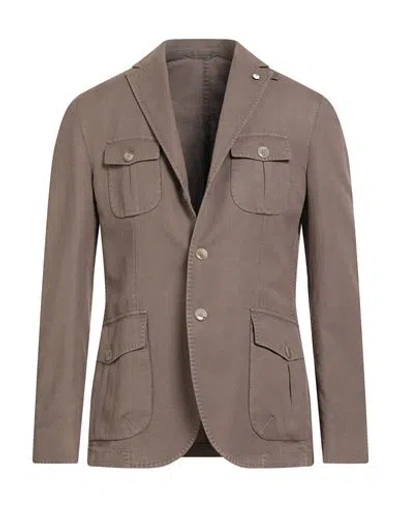 L.b.m 1911 L. B.m. 1911 Man Blazer Khaki Size 36 Cotton, Linen In Neutral
