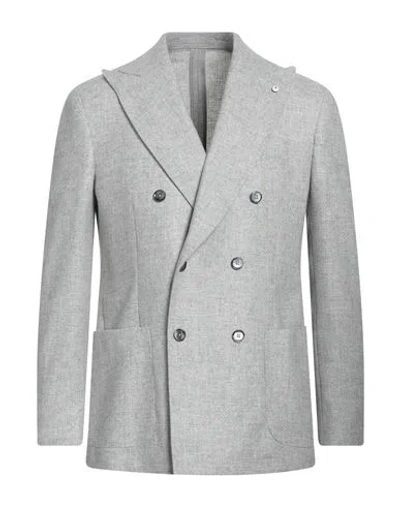 L.b.m 1911 L. B.m. 1911 Man Blazer Light Grey Size 40 Virgin Wool, Cashmere In White